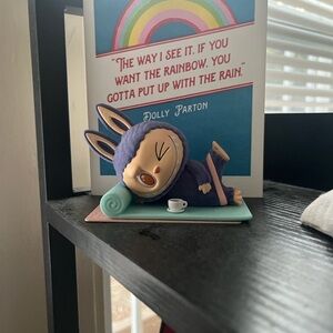 The Monsters Lazy Yoga Figure by Pop Mart - Pink and White